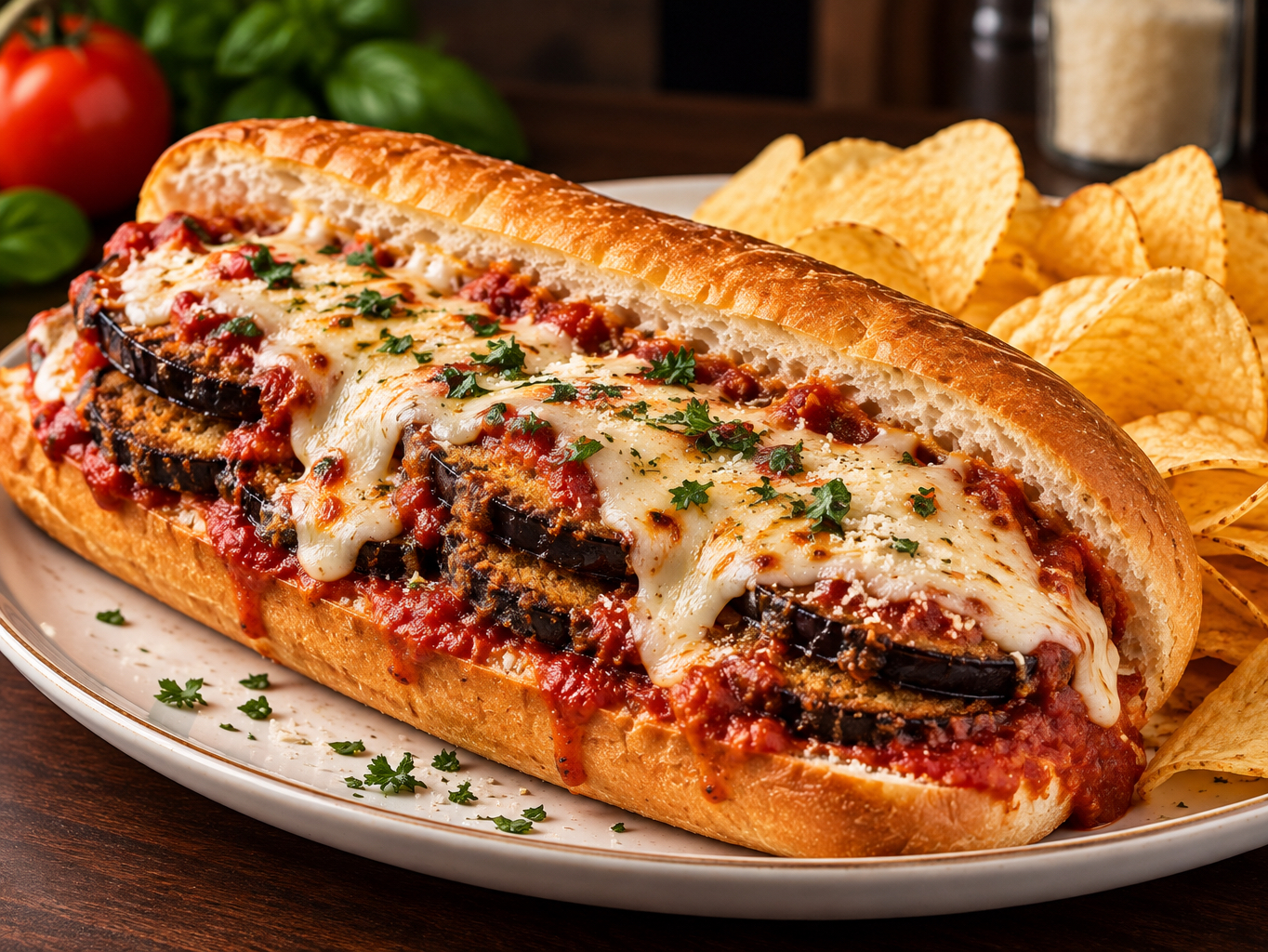 EGGPLANT PARMIGIANA HOAGIE.