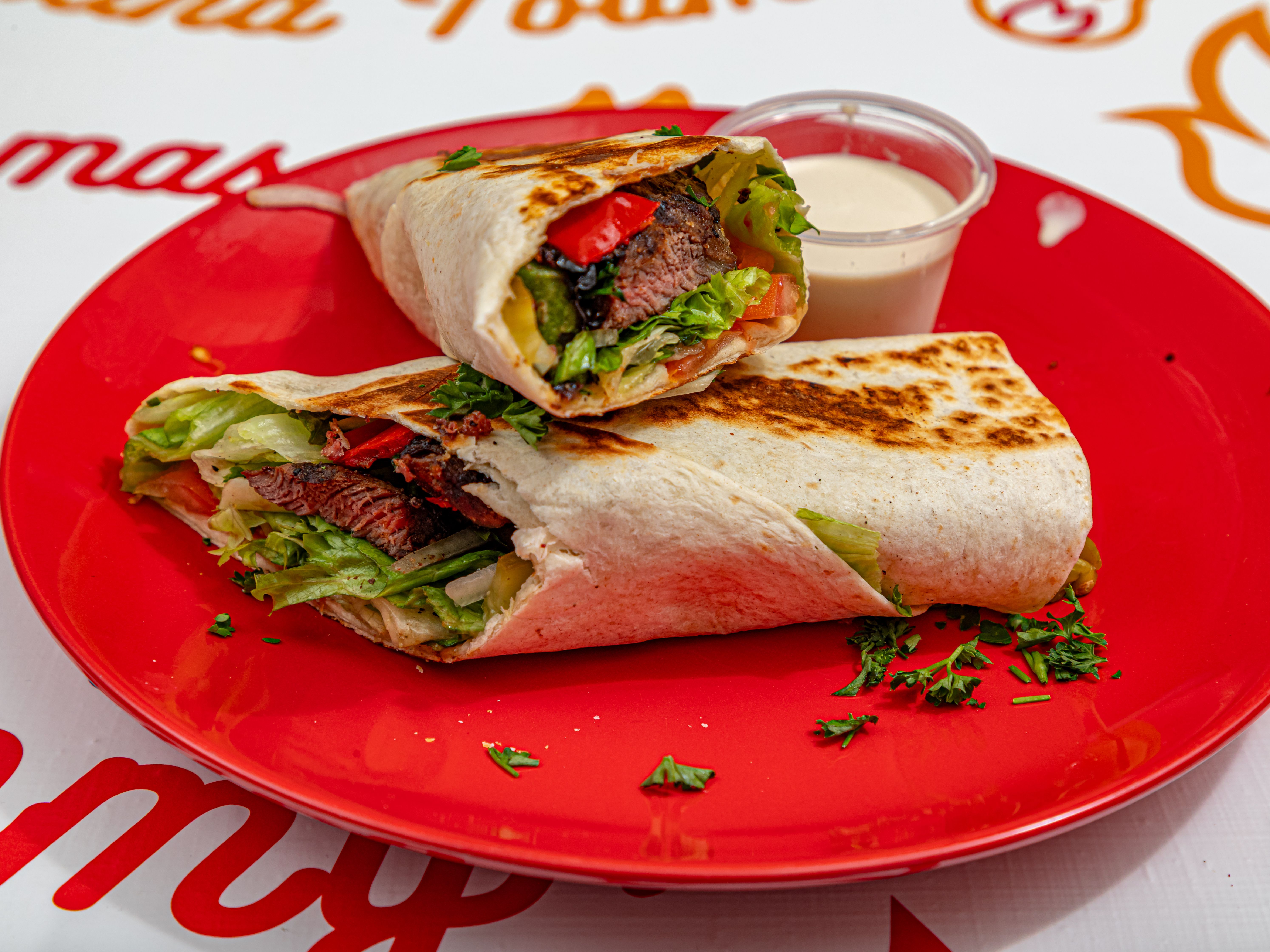 Beef Sheesh Kabob Wrap.