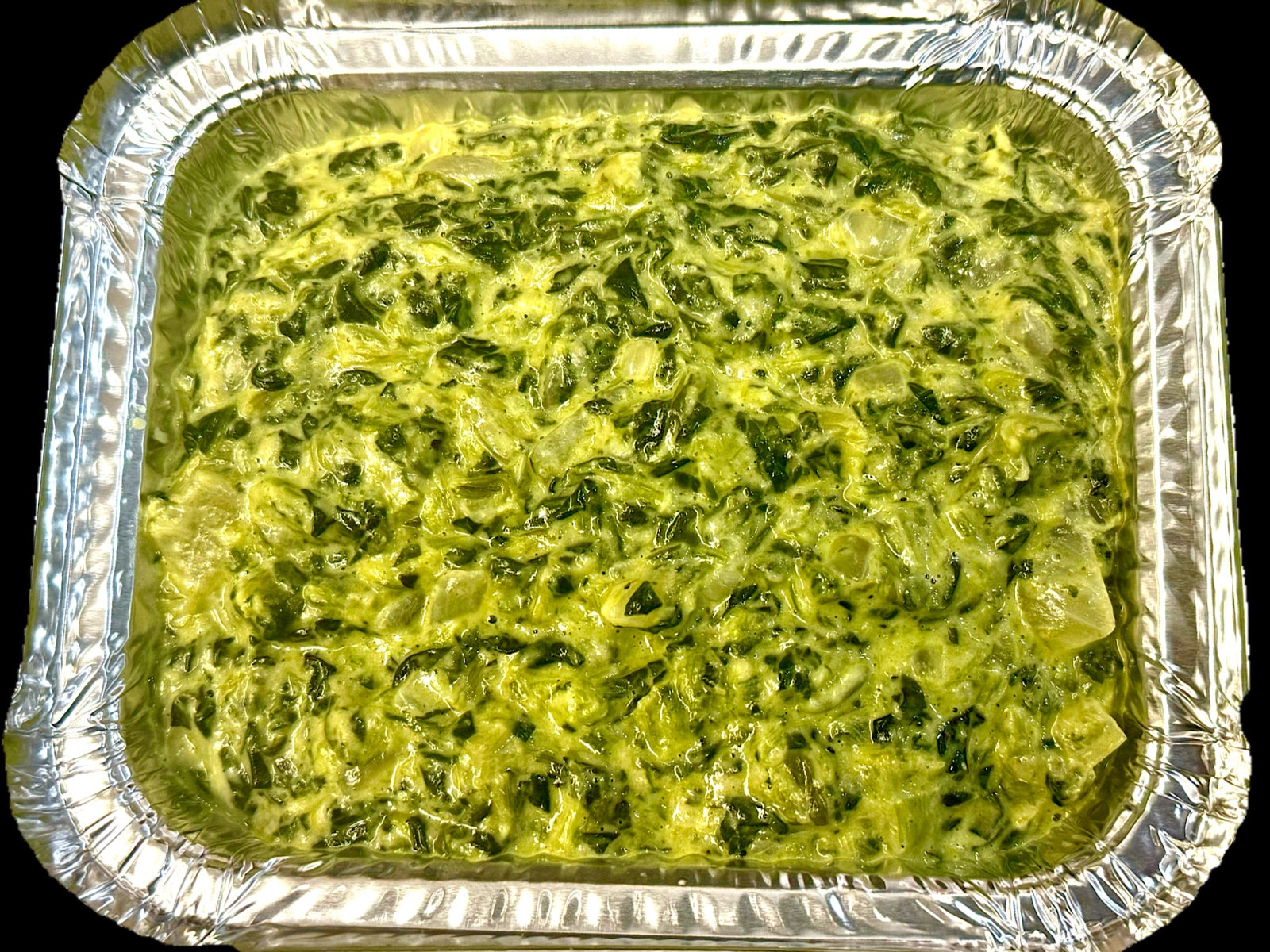 Large Full Tray Homemade Creamed Spinach.