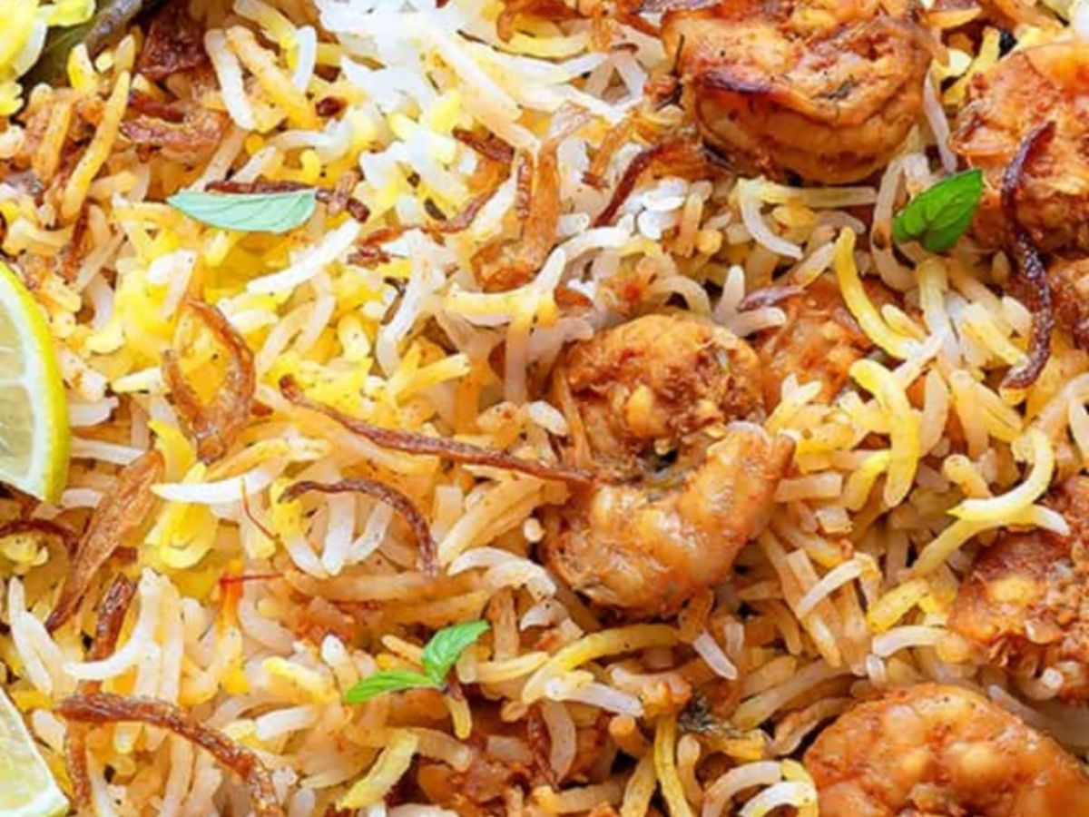 Shrimp Pepper Fry Biryani.