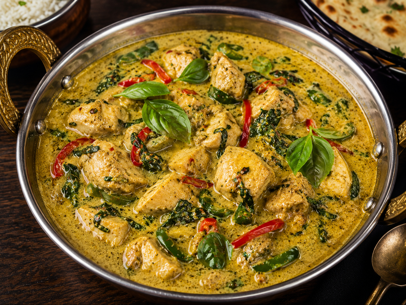 Chicken Basil Coconut Curry.