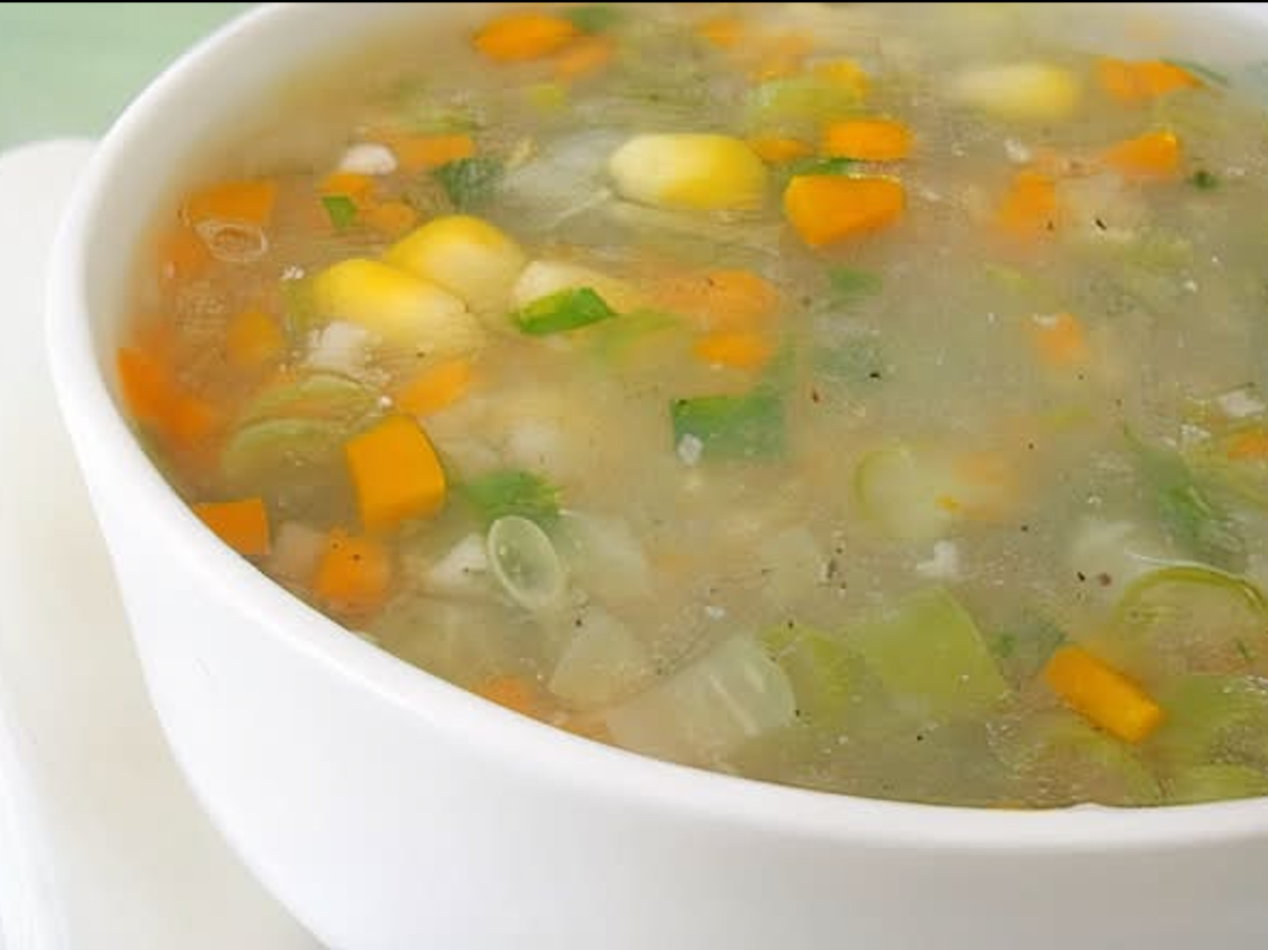 Sweet Corn Veg Soup.