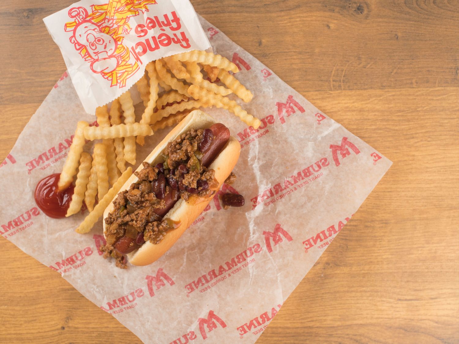 Image-Chili Dog with Fries