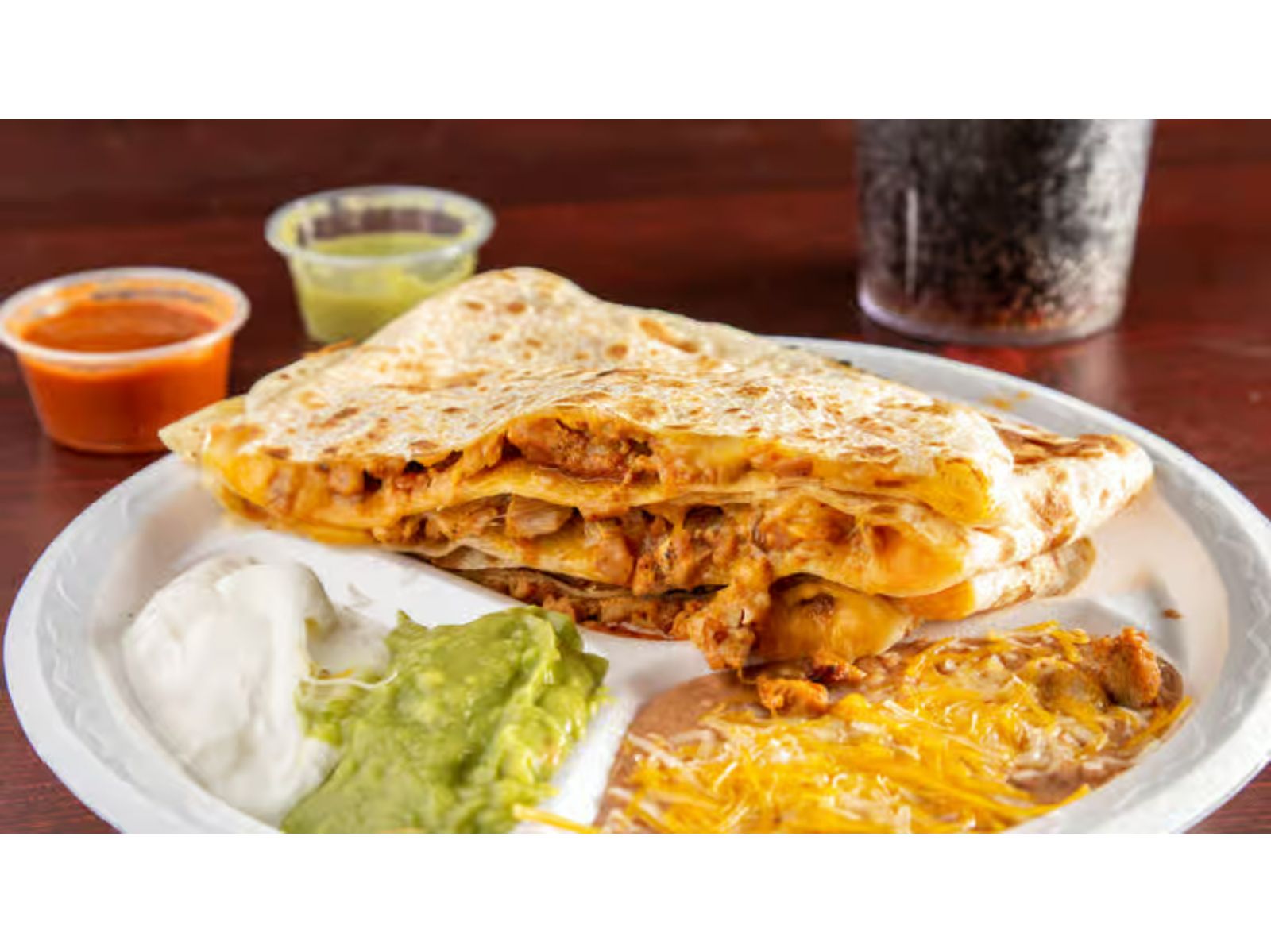 Pollo Asado Super Quesadilla.