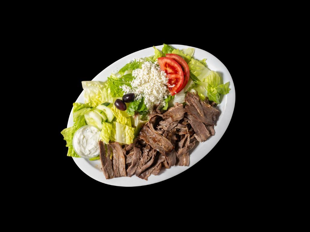 Doner Kebab Over Salad.