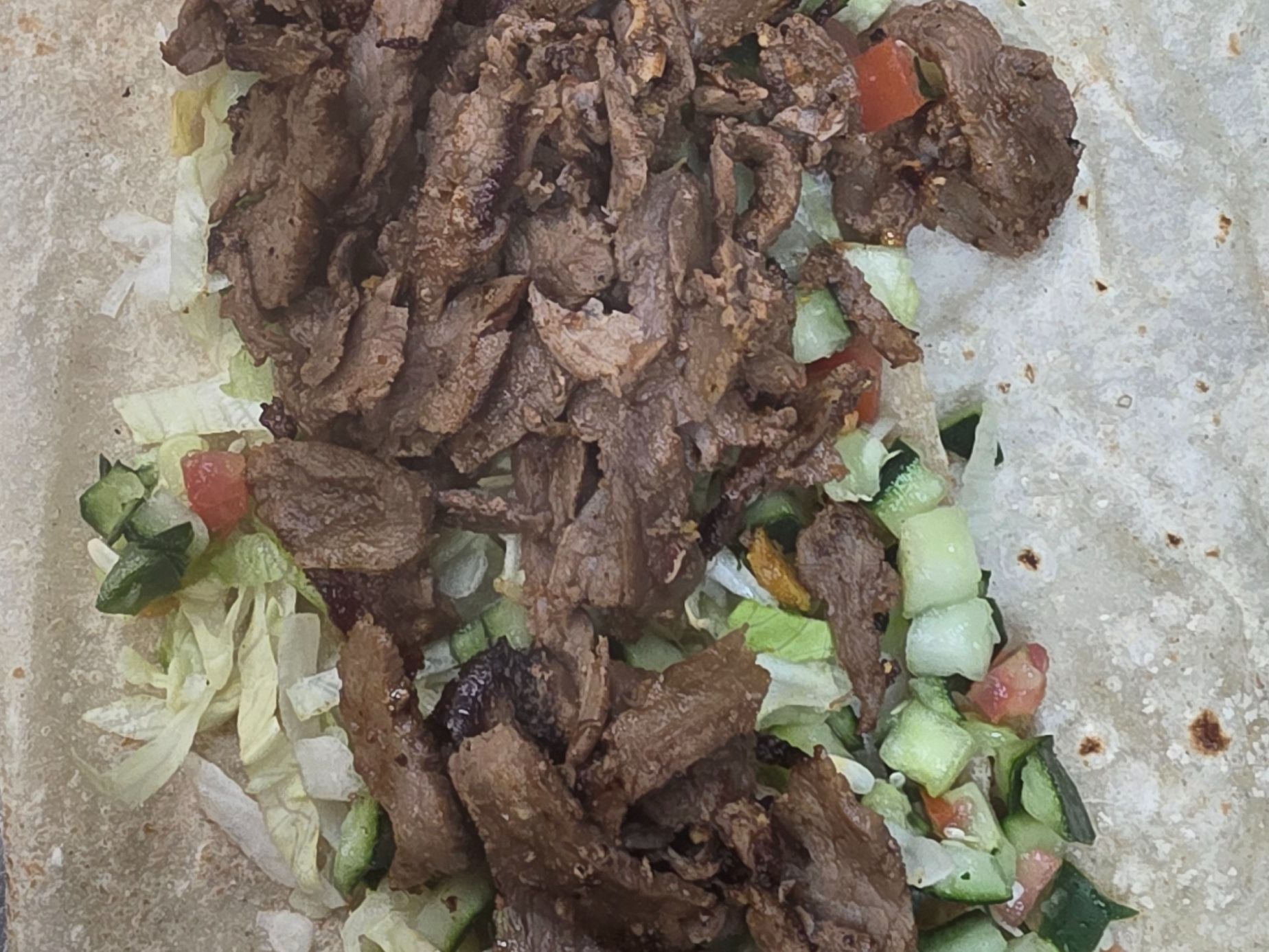 Shawerma Beef and Lamb Wrap.