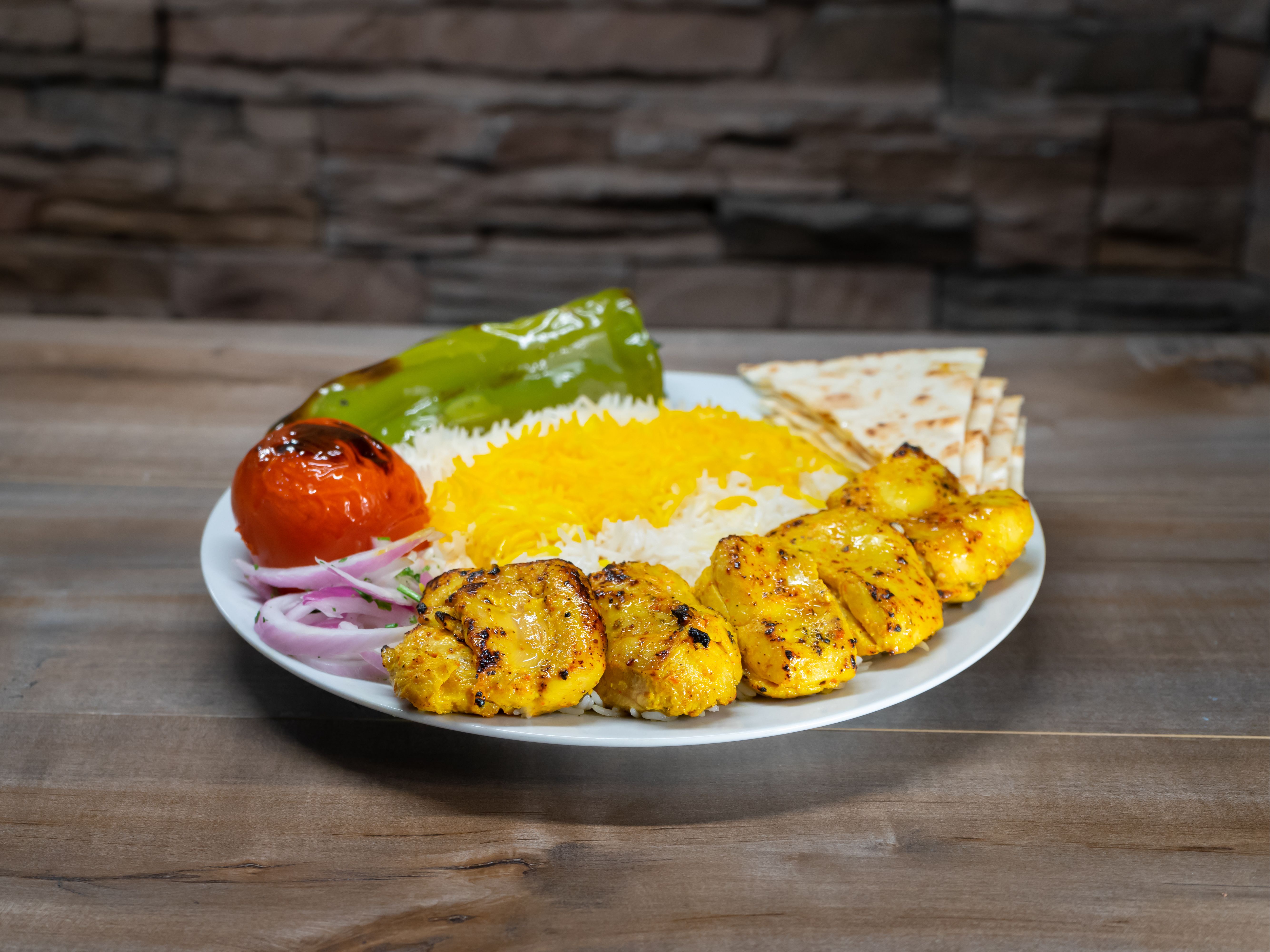 #1 Chicken Kabob Plate.