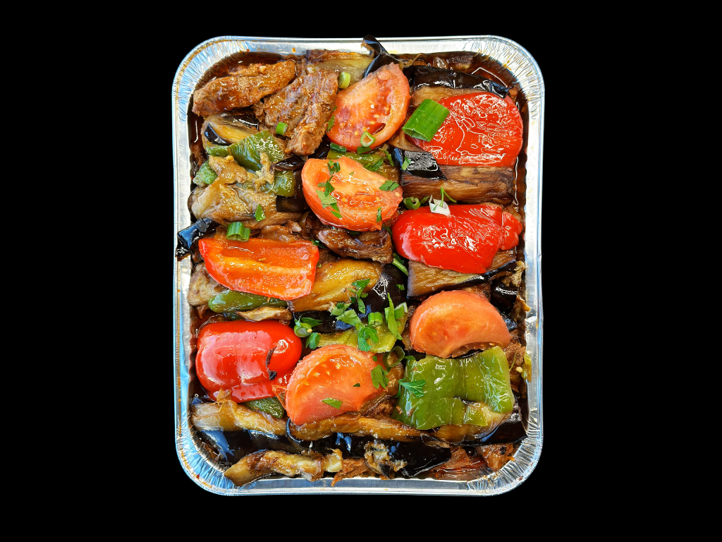 SAUTEED BEEF with EGGPLANT (meat only).