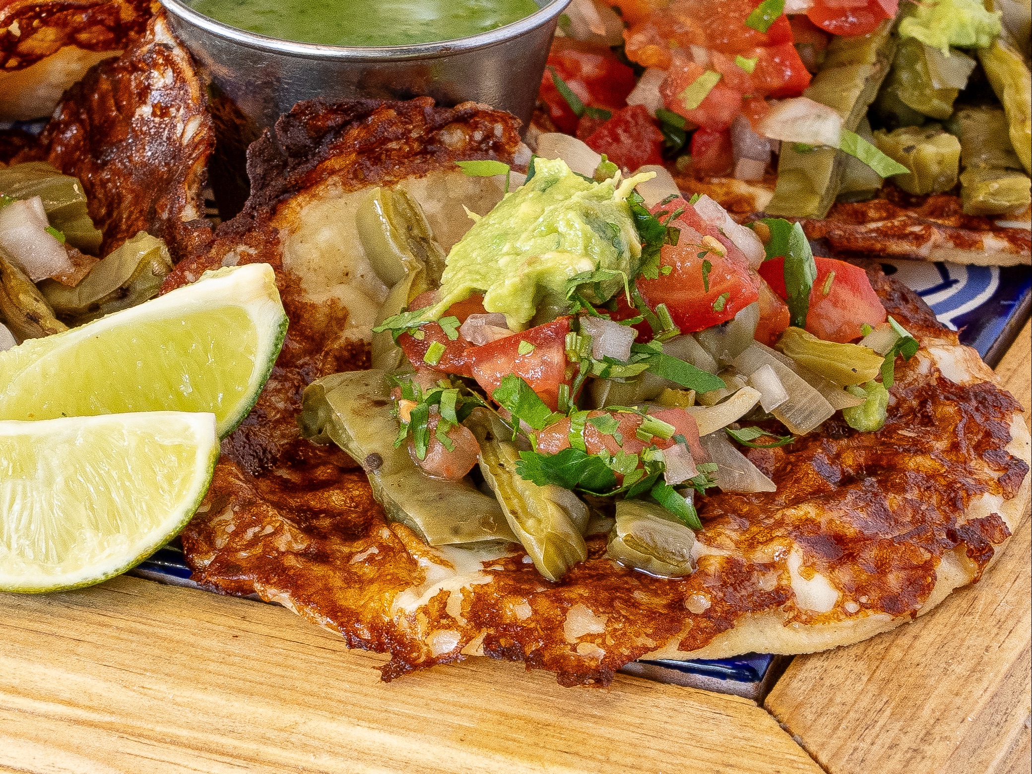 Mushroom & Spinach Tacos al Queso.