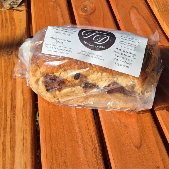 Five Daughters Sourdough Cinnamon Swirl Raisin Bread (available friday)