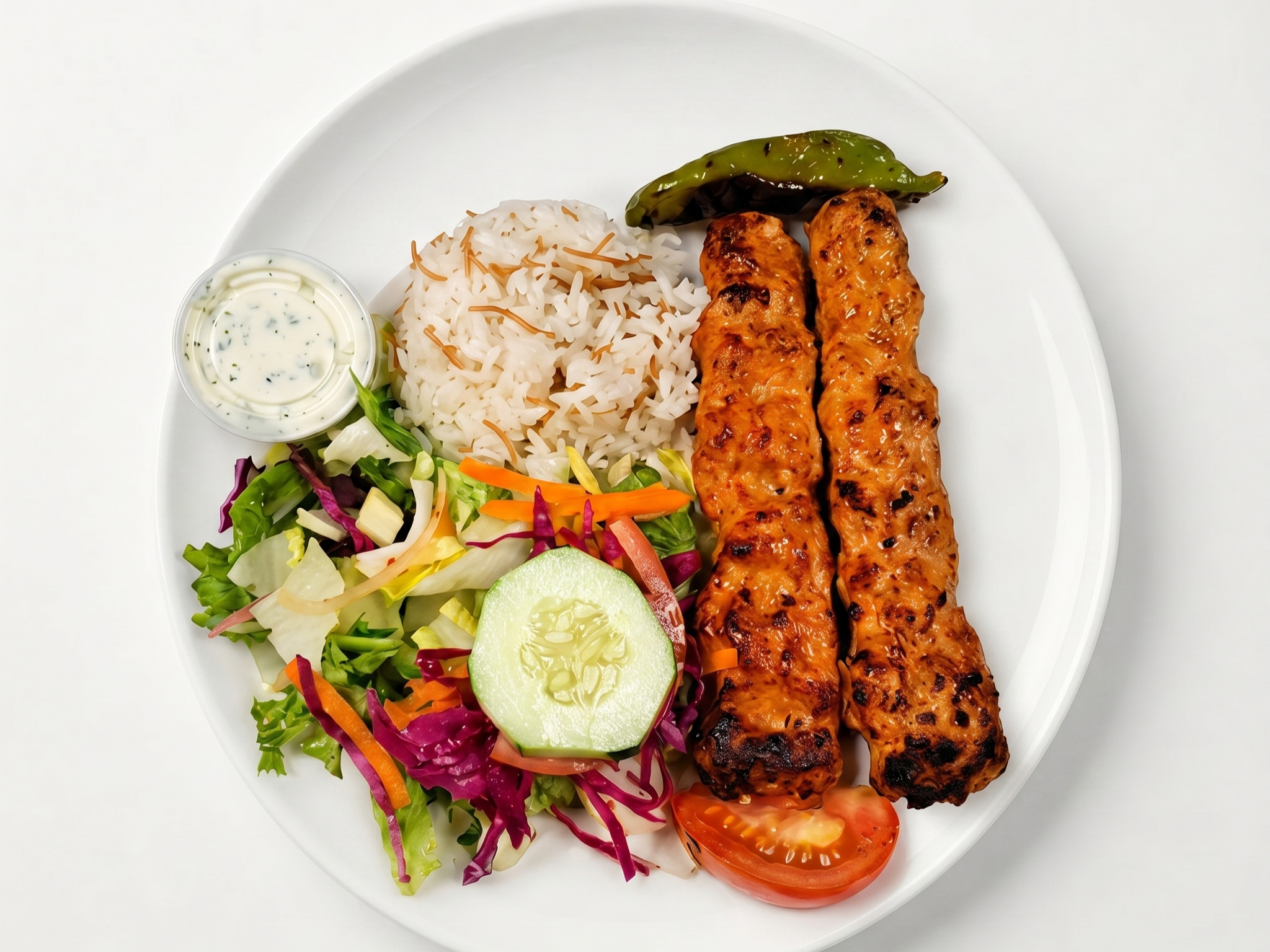 Chicken Adana Kebab Entree.