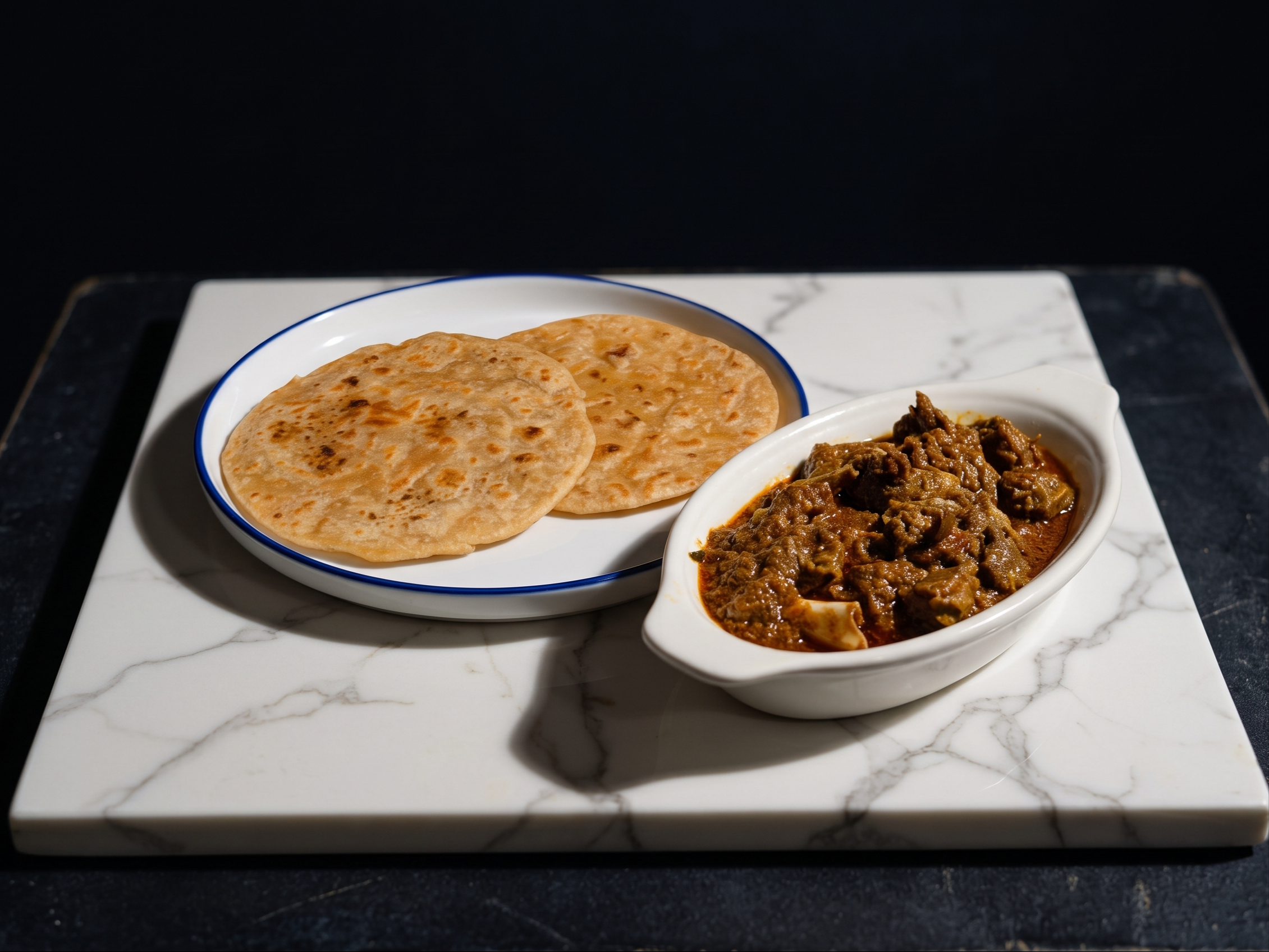 Parotta with Goat Curry