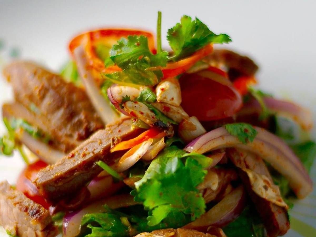 35 Spicy Beef Salad.