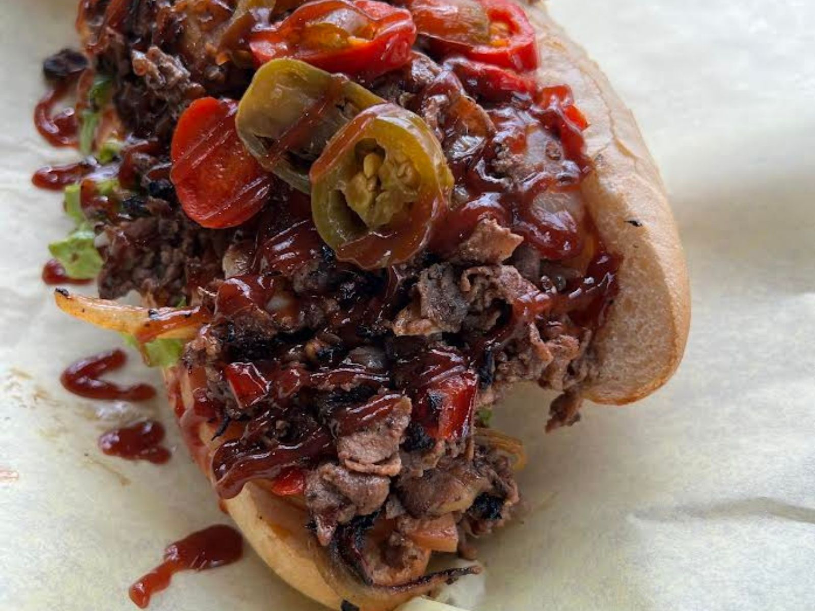 BBQ CHERRY PEPPER CHEESESTEAK.