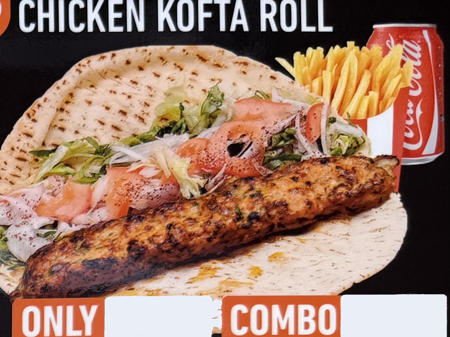 #39 Chicken Kofta Roll W/ Fries And Can Soda