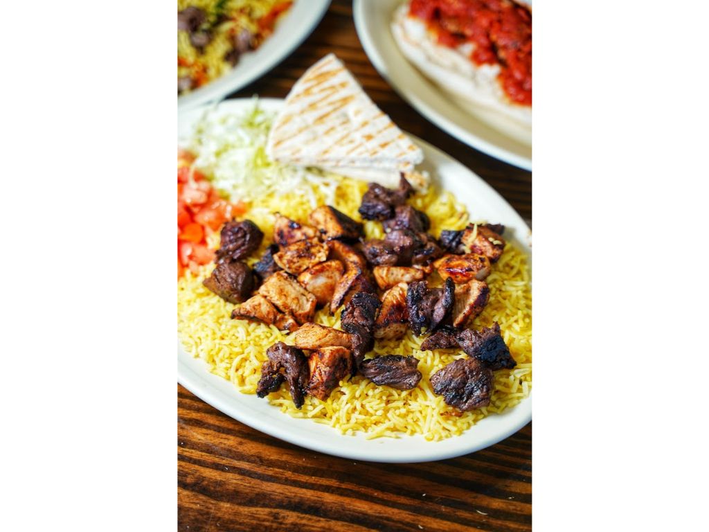 Mix Kabab Over Rice.