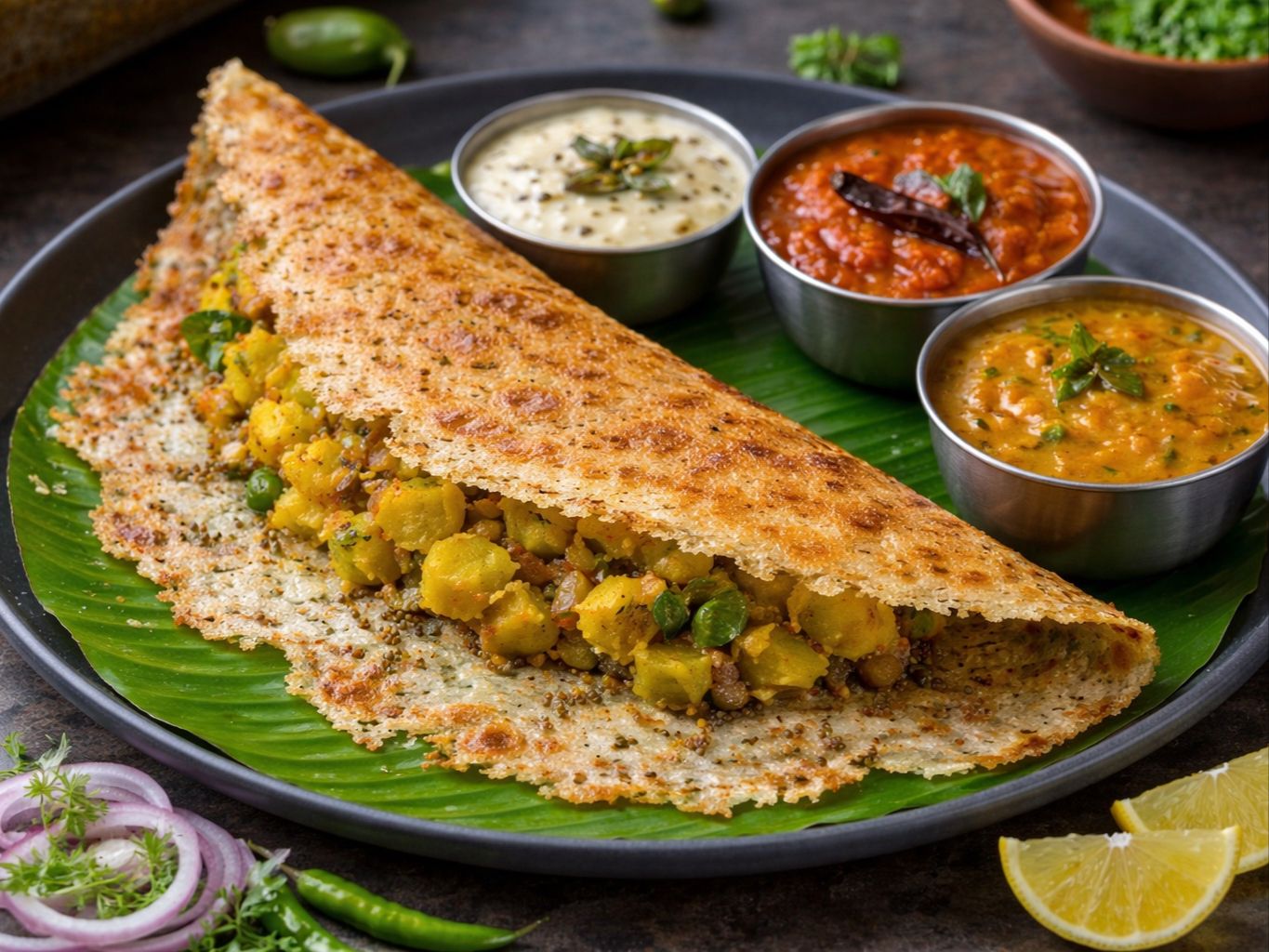 Rava Masala Dosa.