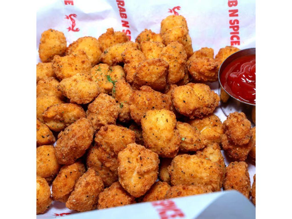 Popcorn Chicken with fries.