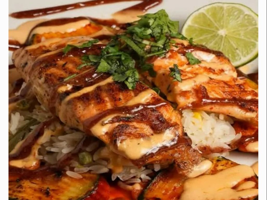 Raspberry Chipotle Salmon.