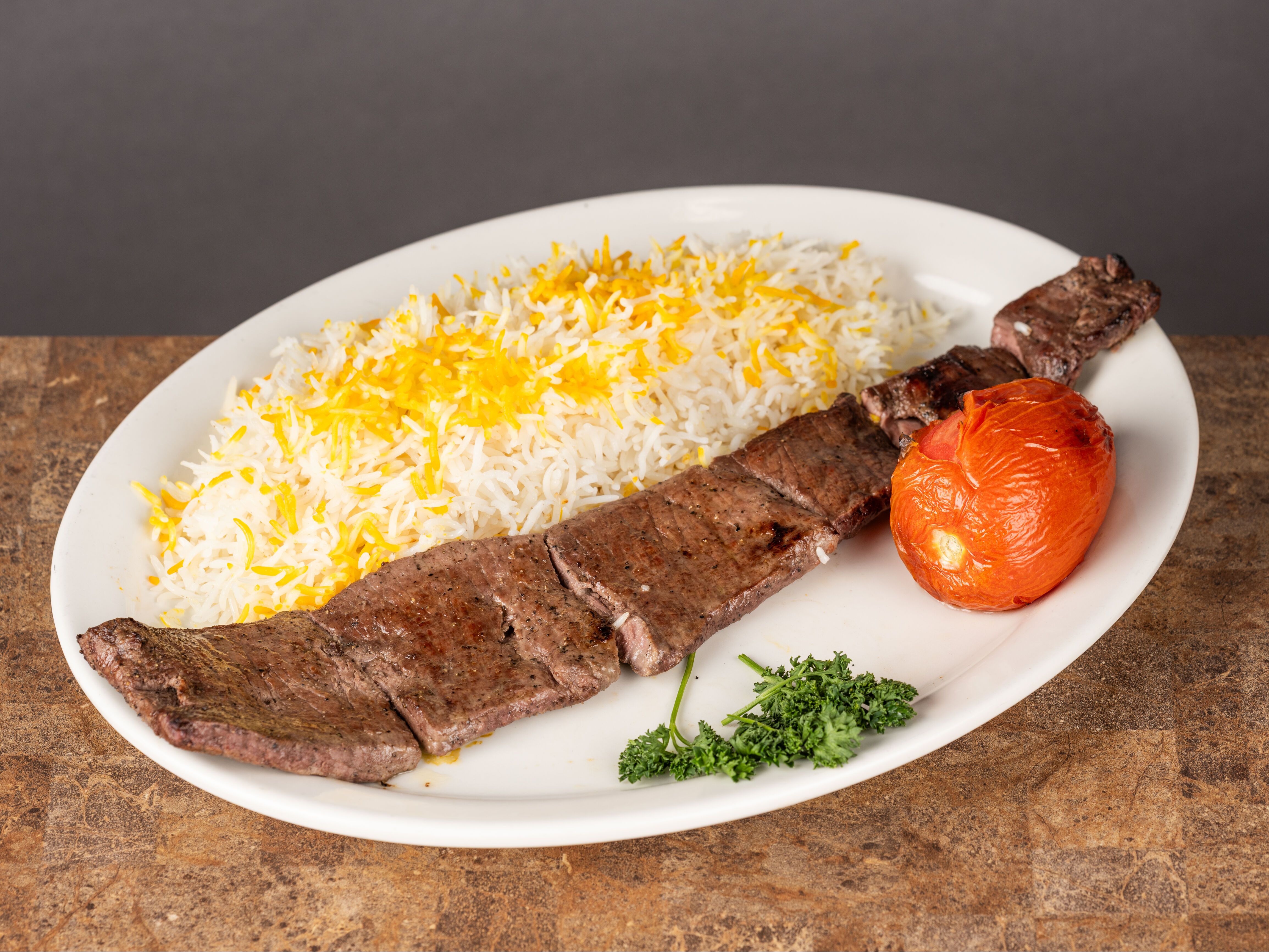 Beef Tenderloin Kabab Entree (Barg).