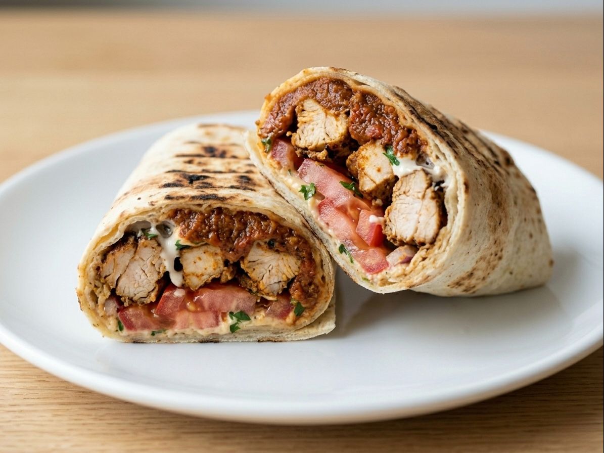 Saji Chicken Wrap & Fries.
