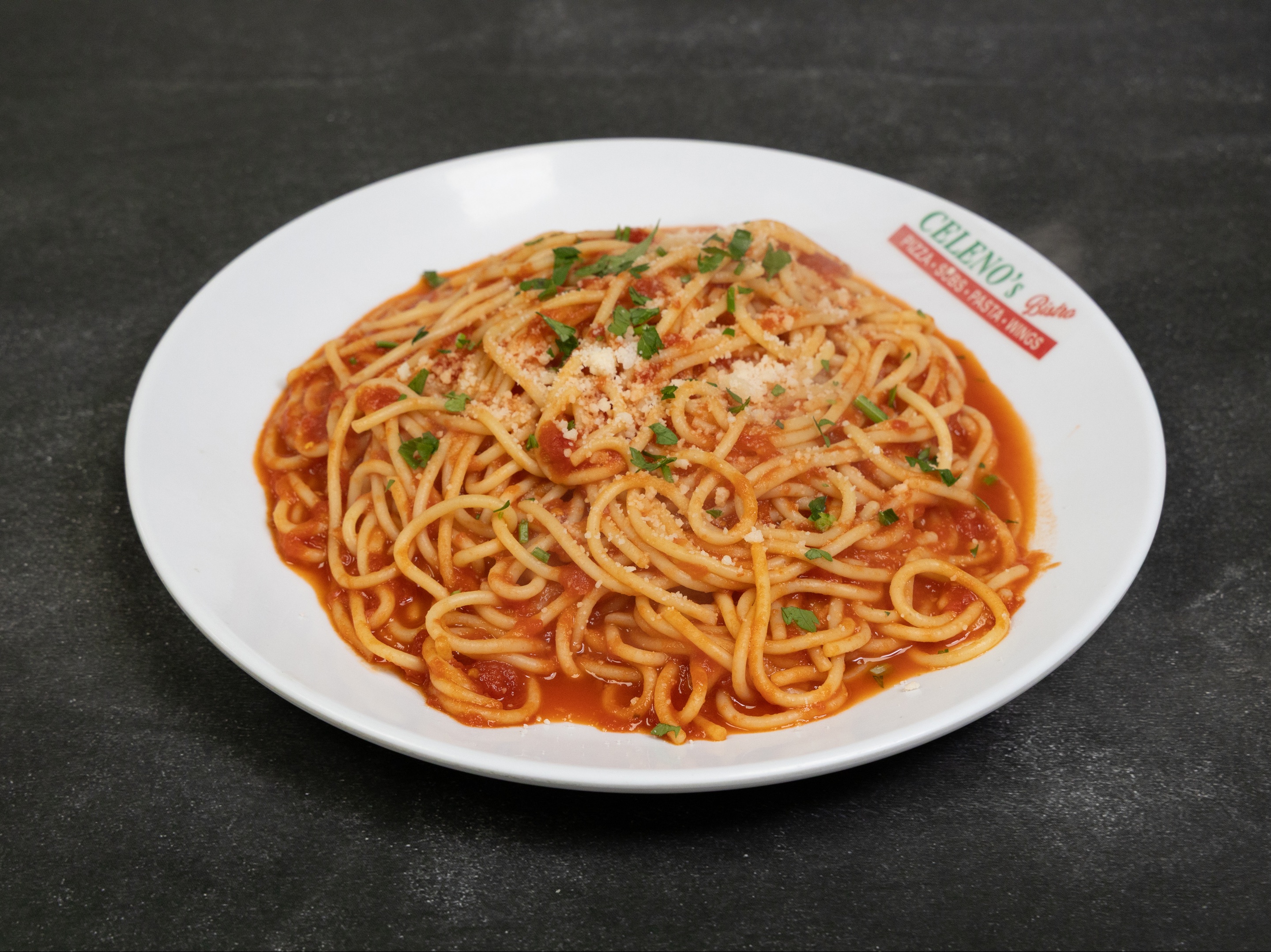 SPAGHETTI W/MARINARA.
