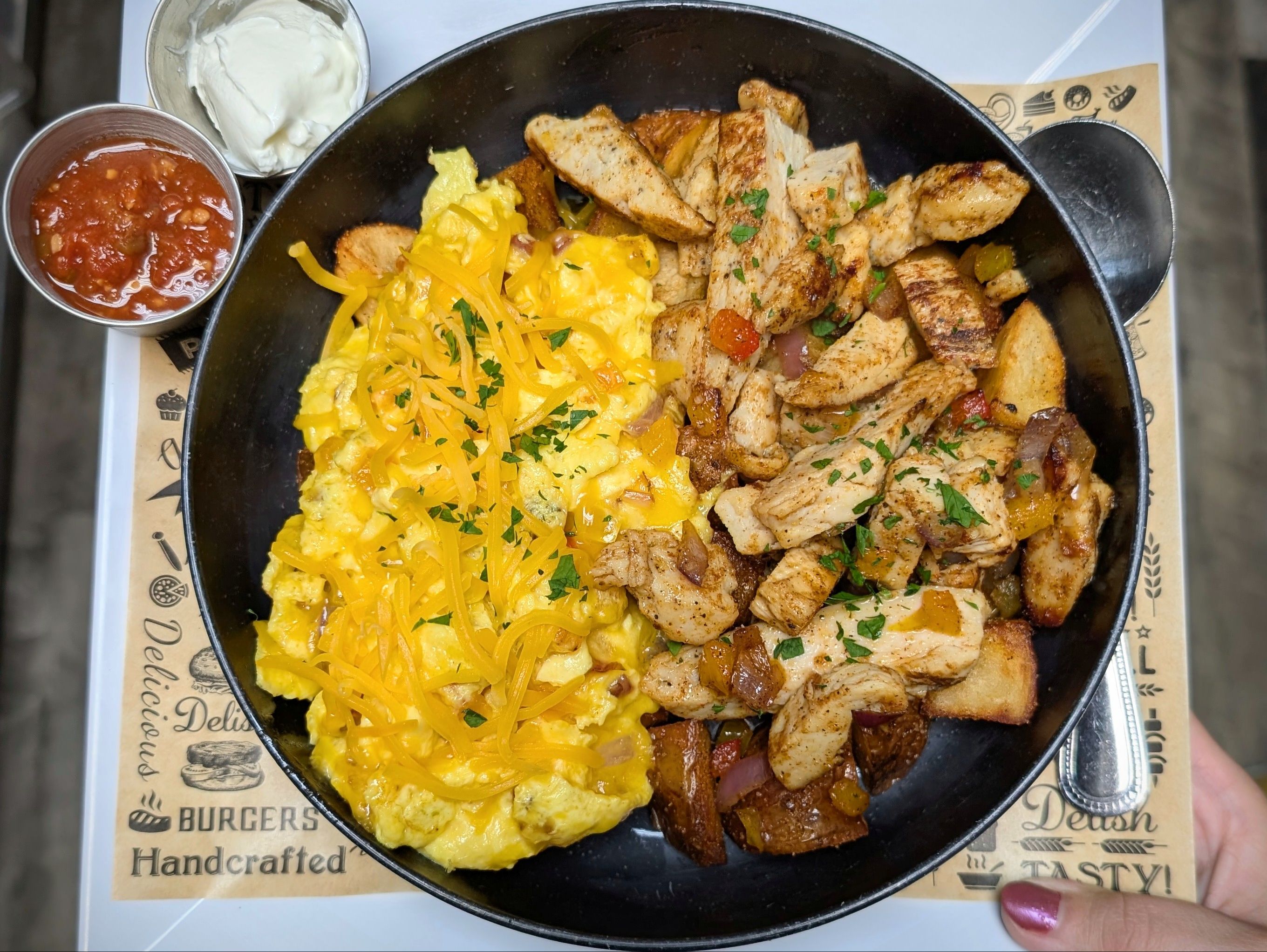 Chicken fajita Scrambler.
