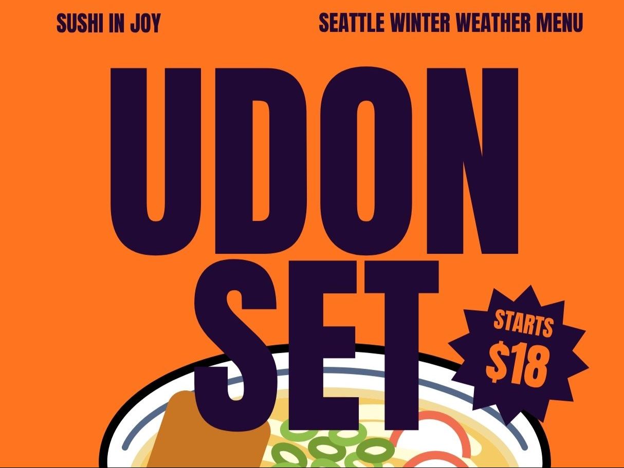 Tempura Udon Set with a Roll