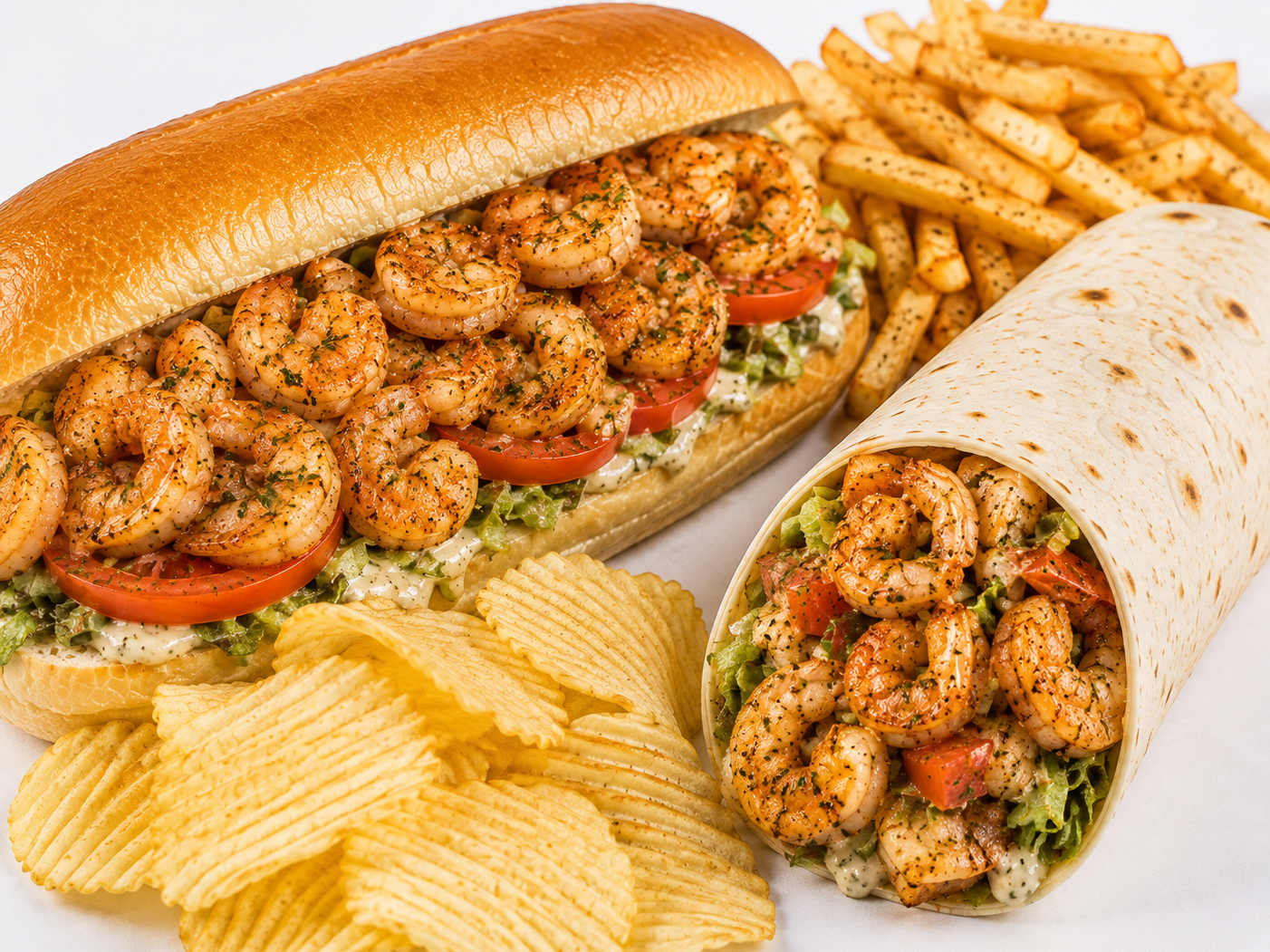 Garlic Shrimp Sandwich.