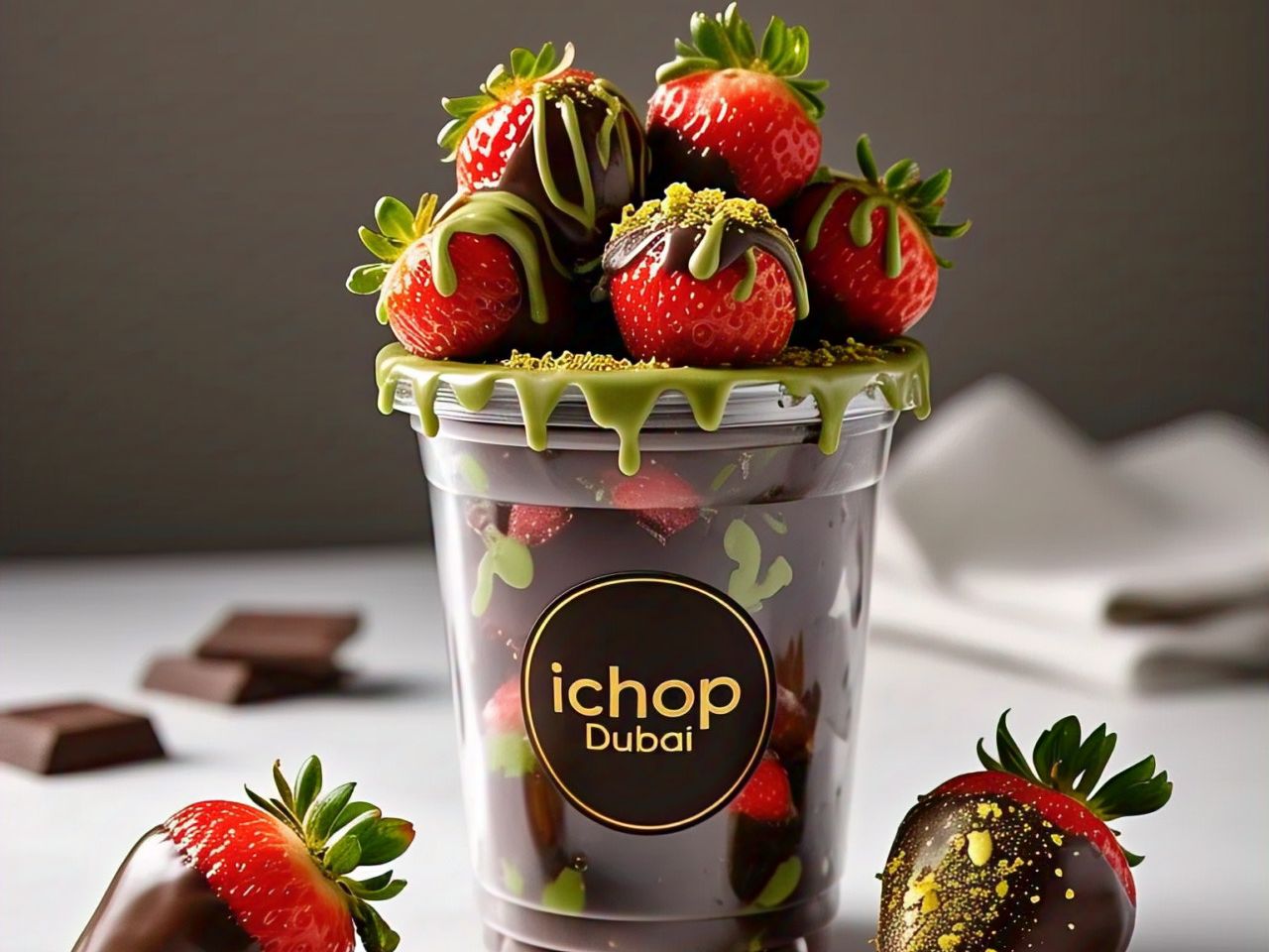 Dubia strawberry chocolate cup.
