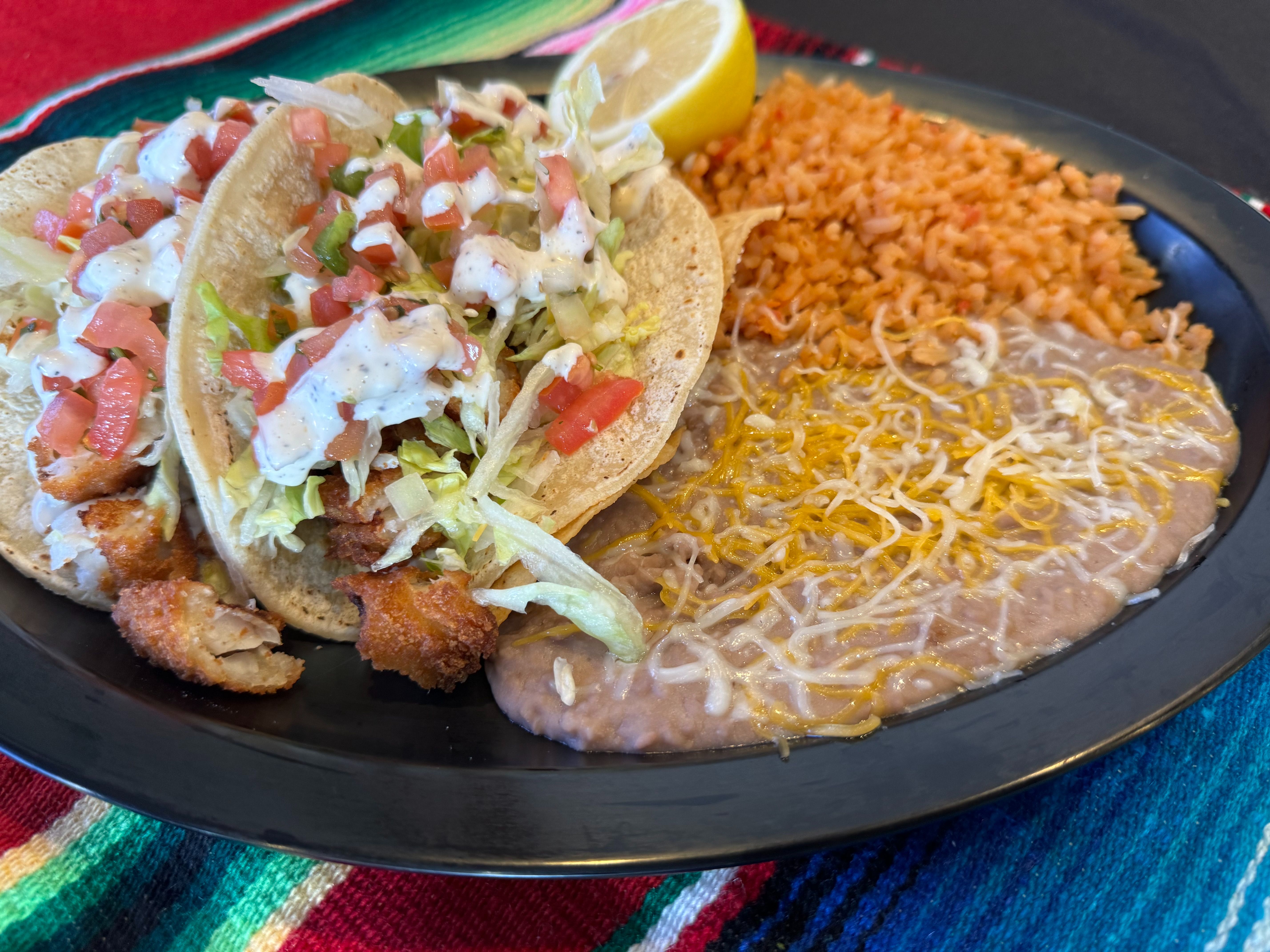 #14 2 Fish Tacos Plate.