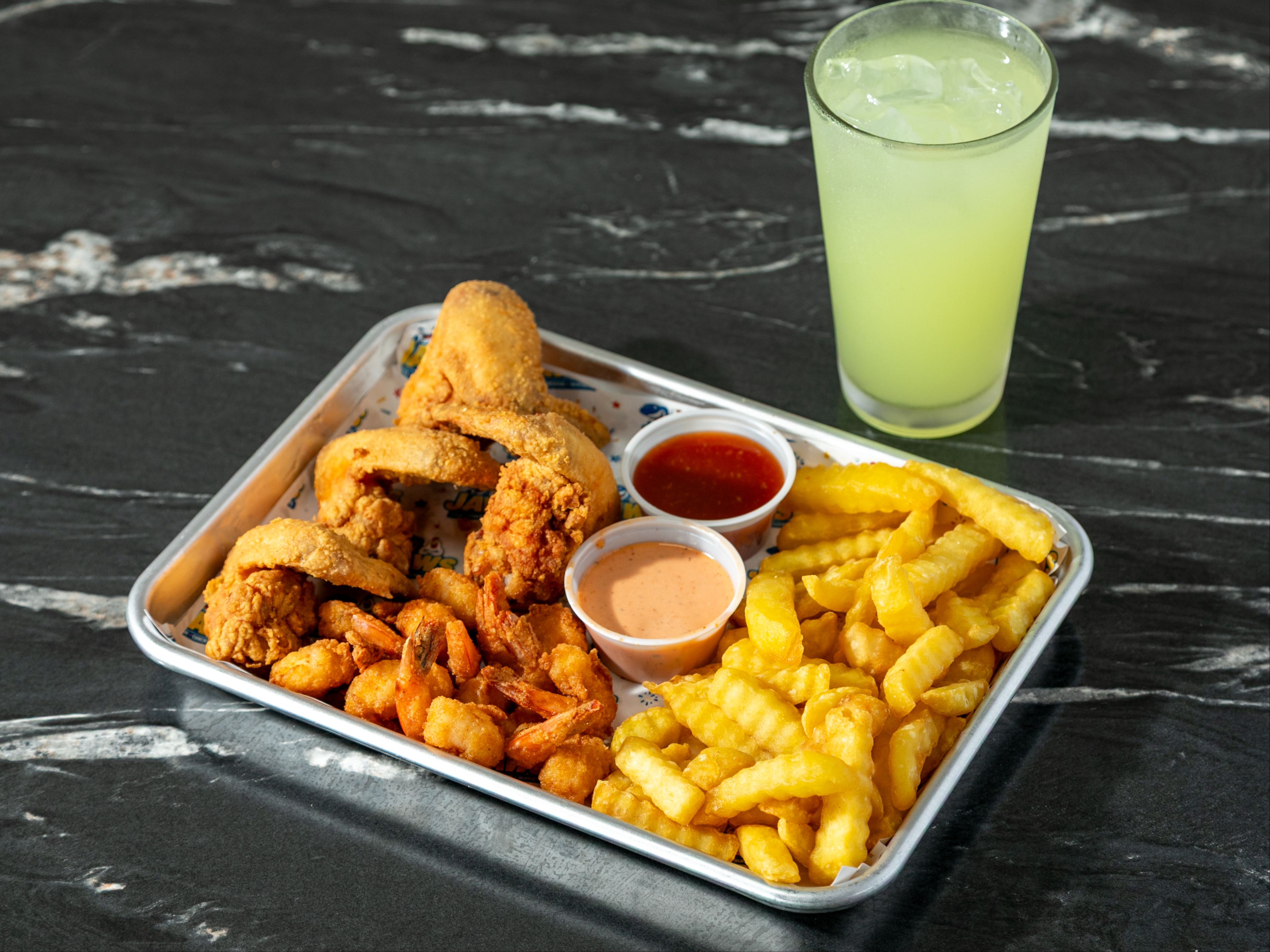 Combo #10: (10 Shrimp & 4 Wings or Leg N' Thigh).
