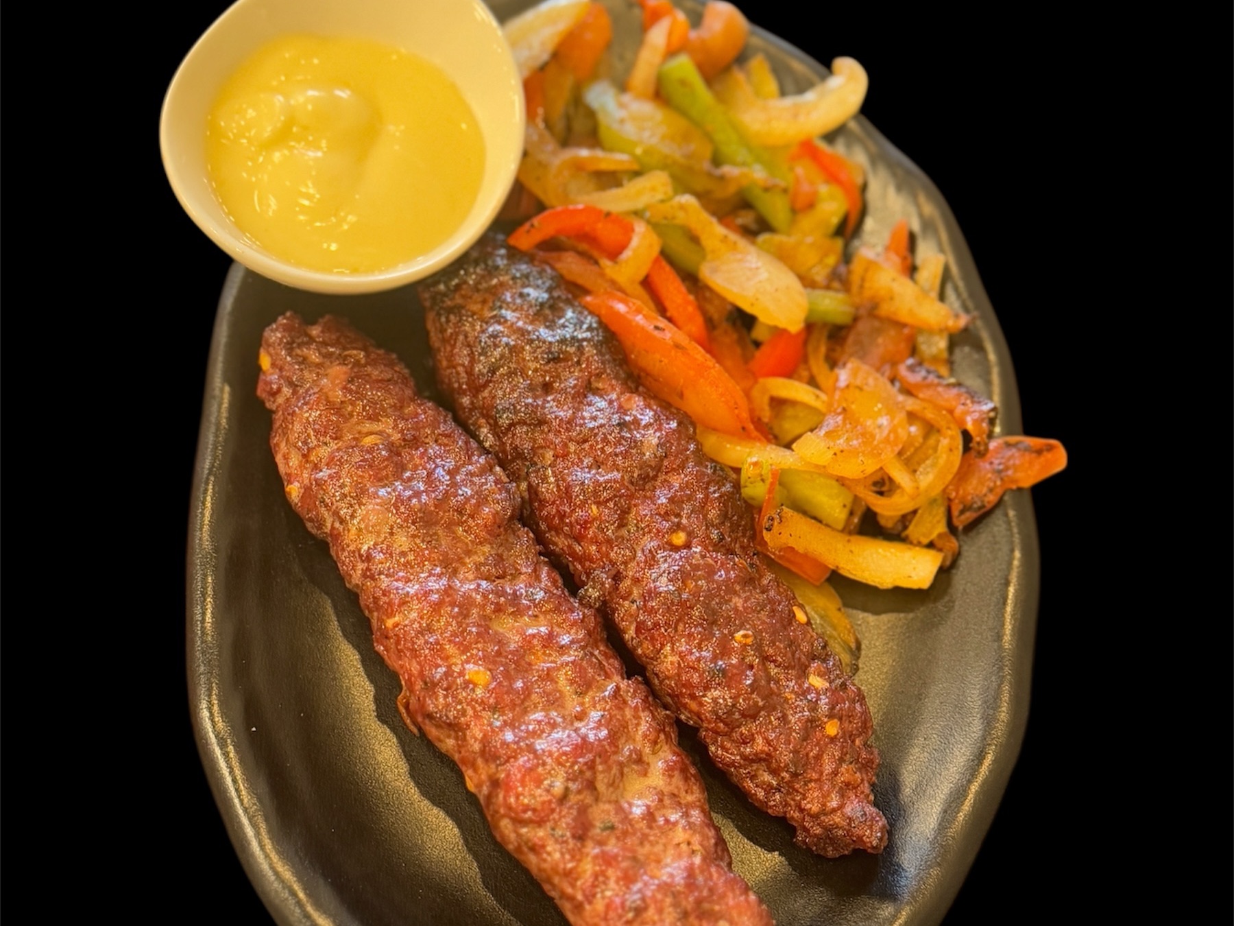 2 Pieces Of Sheek Kabab (Lamb ) With Sauted Vegi.