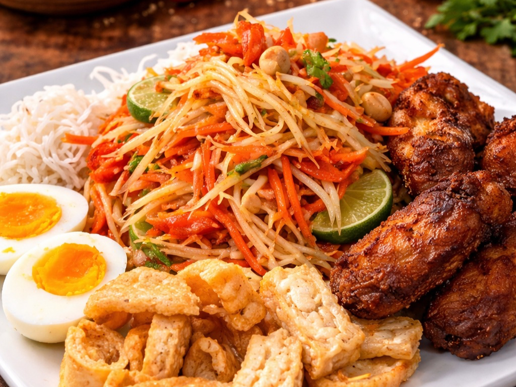 Papaya Salad Platter.