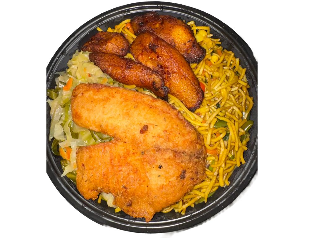 Chow-mein W/fry Tilapia 1pc.