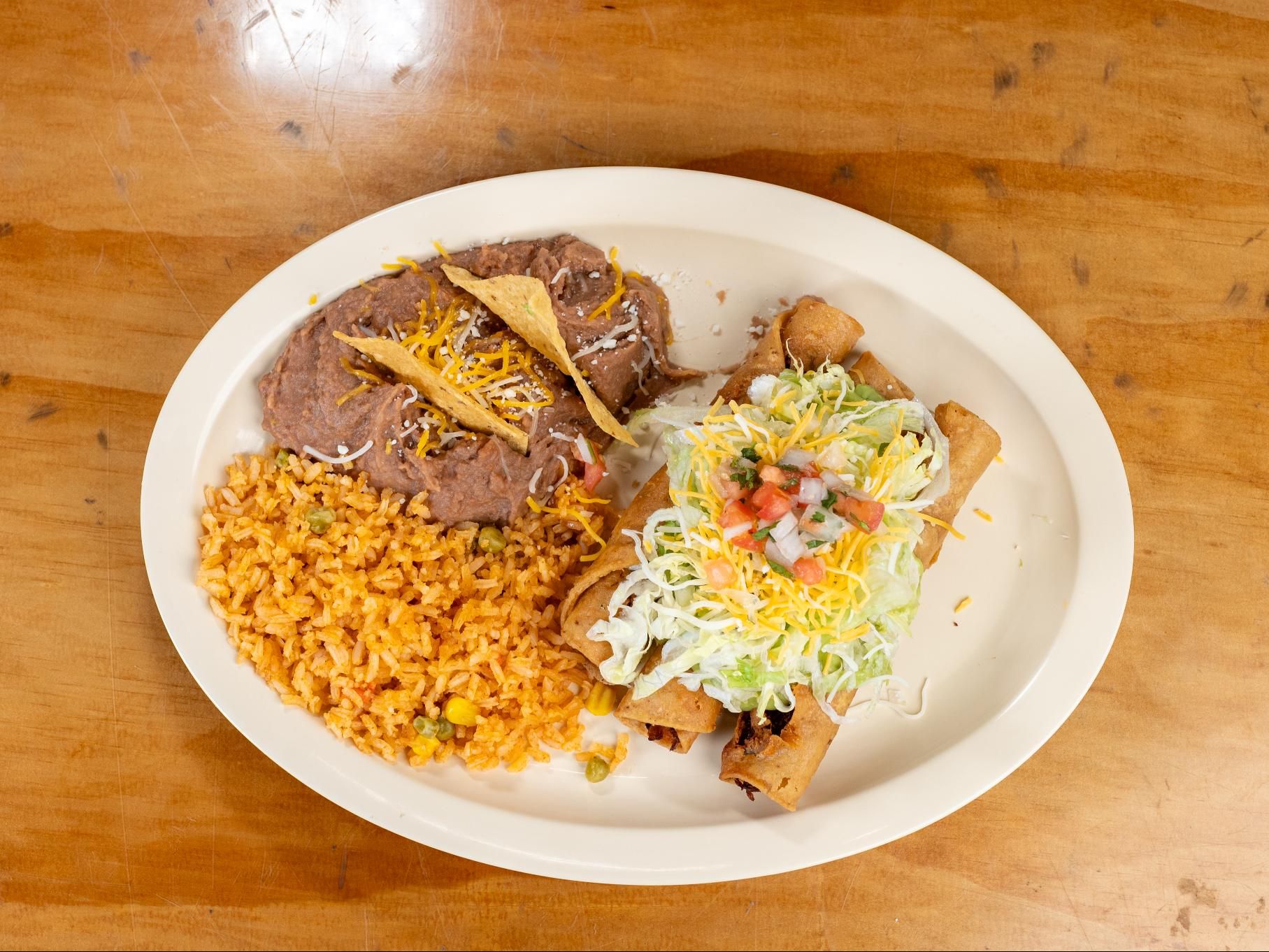 Spc#5 3 Rolled Tacos Combo.