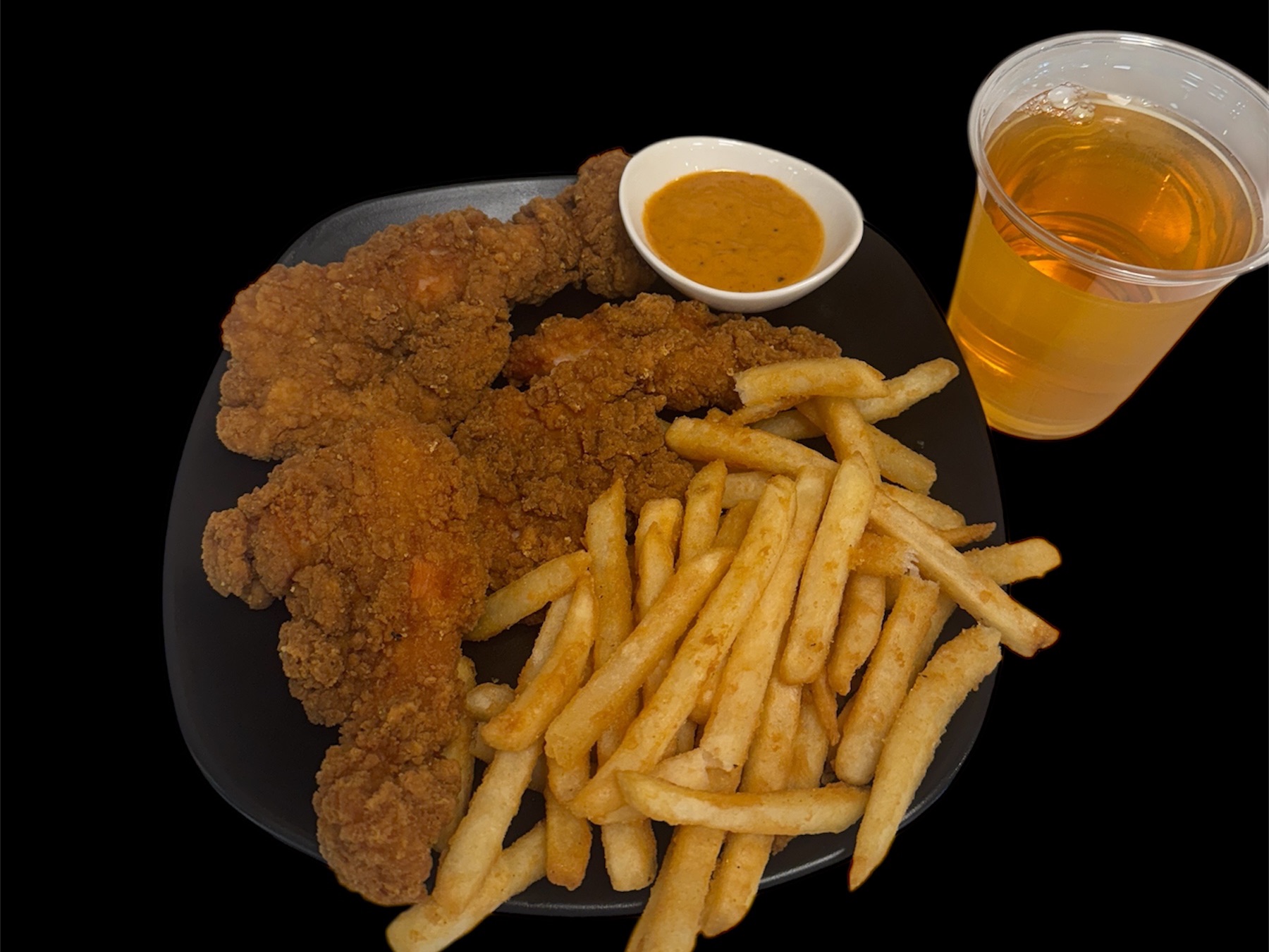 3 Chicken Tenders, Fries Or Corn, Juice( Orange Or Apple).