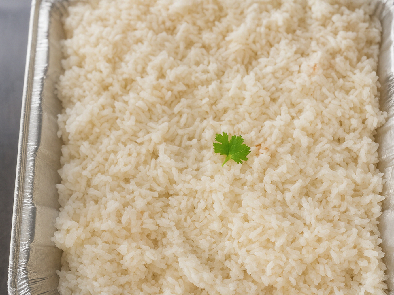 White rice tray.