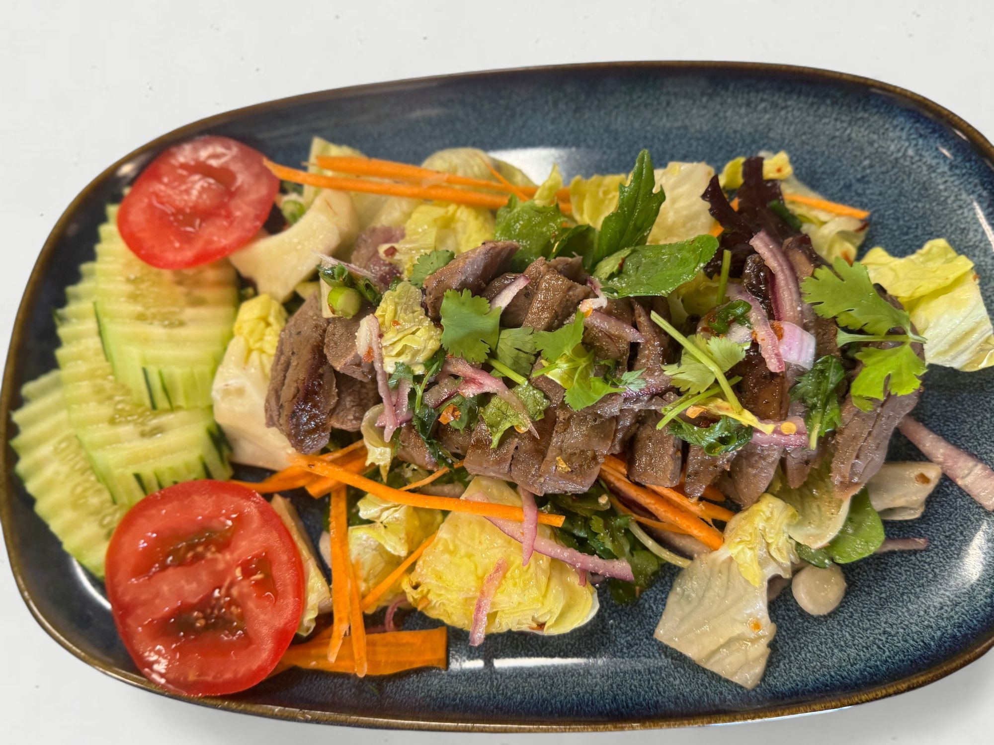 Thai Beef Salad With Sticky Rice.