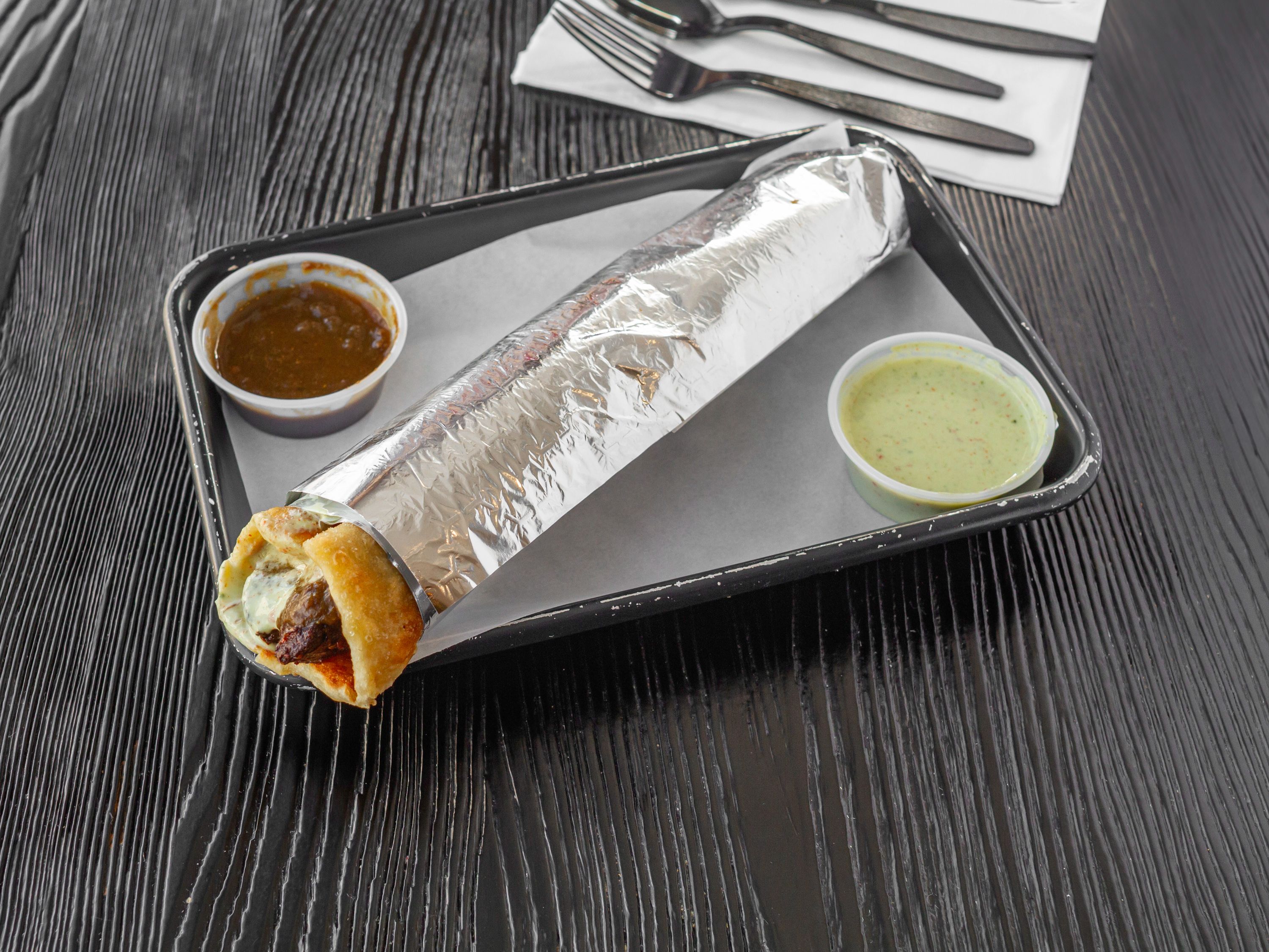 Beef Chapli Paratha Roll.