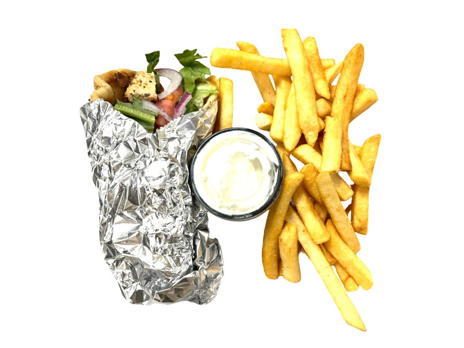 CHICKEN WRAP W/FRIES.