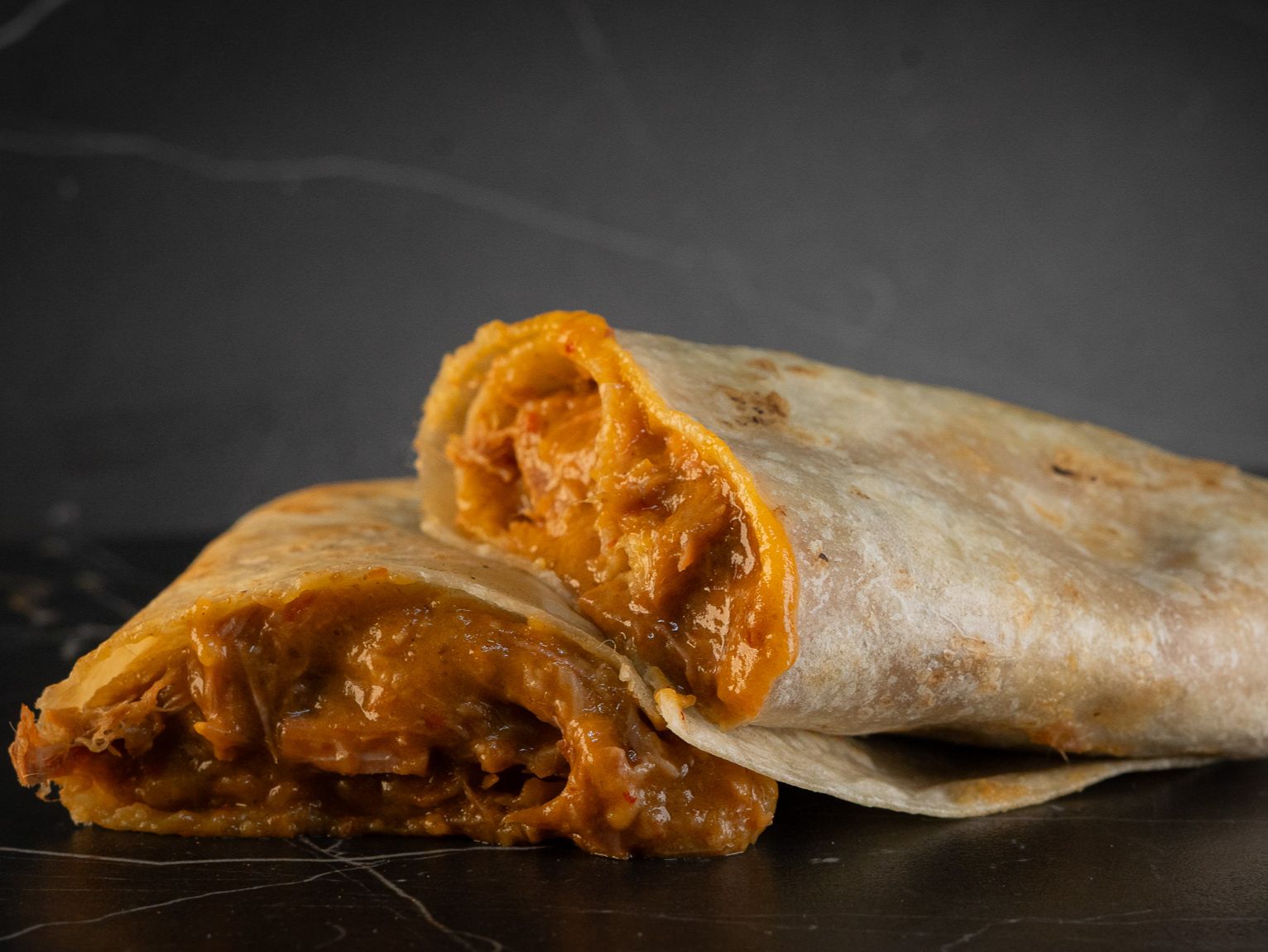 Red Chili Burrito W/ Shredded Beef.