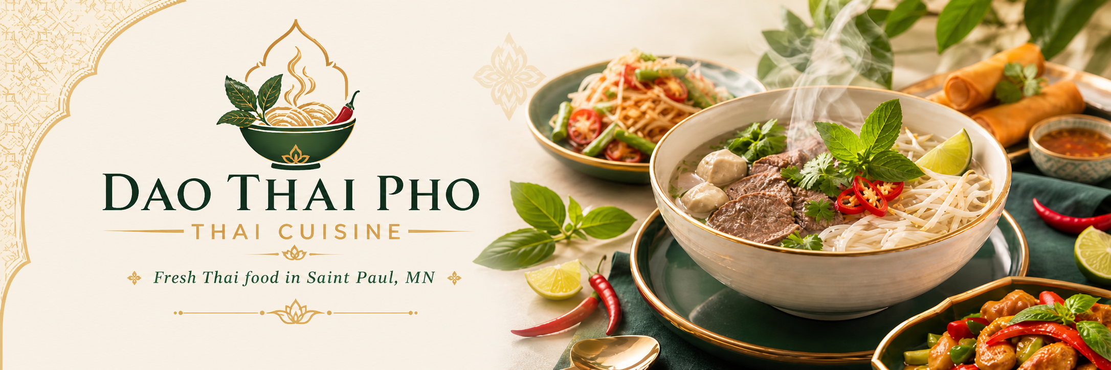 Welcome to Dao Thai Pho, serving fresh, flavorful Thai cuisine in Saint Paul. Enjoy bold favorites, warm service, and dishes made with care.