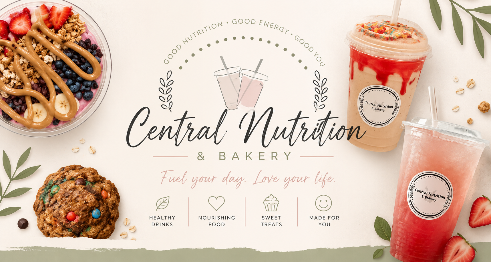 Welcome to Central Nutrition! 
We are so happy you are here! Your favorite loaded teas, shakes, bowls, and smoothies are just a few clicks away!